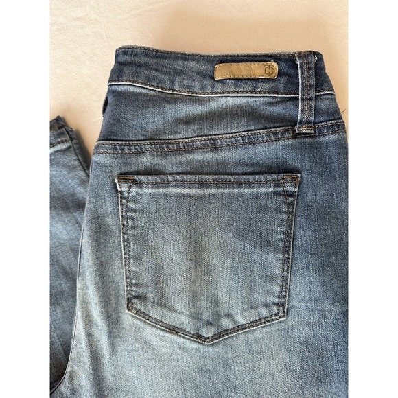 True Craft Jeans Mid Rise Skinny Women's Size 11 x 29inseam Blue Distressed - Picture 2 of 14